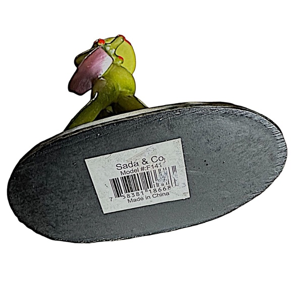 Resin Frog Figurine Statue 7” Desktop Decor - Picture 8 of 8